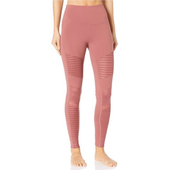 ALO Yoga Pants - ALO yoga rose pink moto leggings pants
